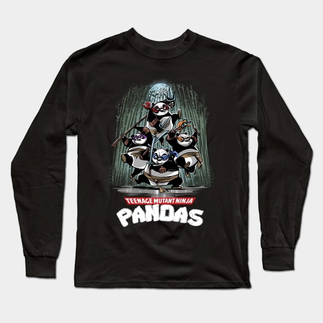 Teenage Mutant Ninja Pandas Long Sleeve T-Shirt by Zascanauta